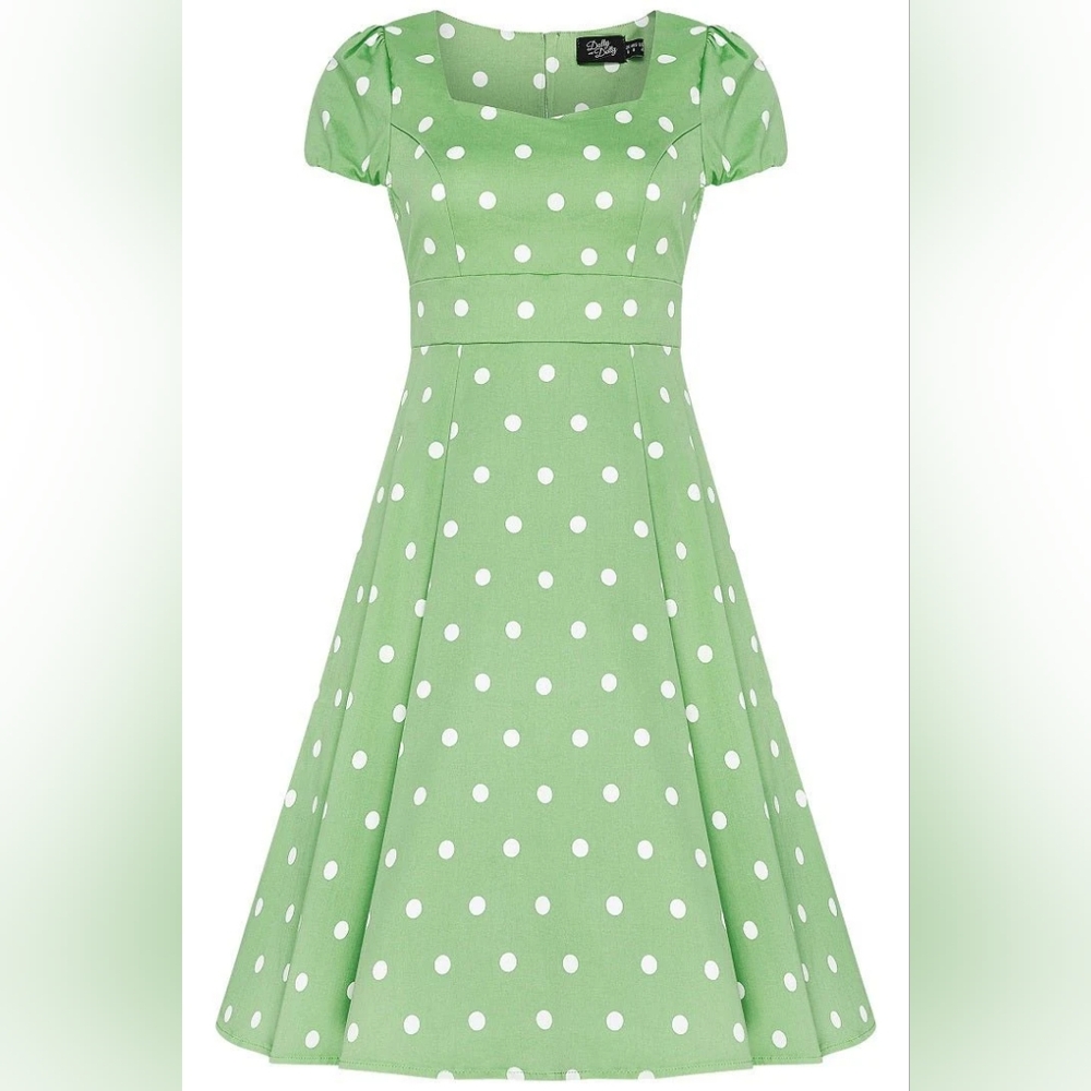 Claudia Mint Green Polka Dot Dress
